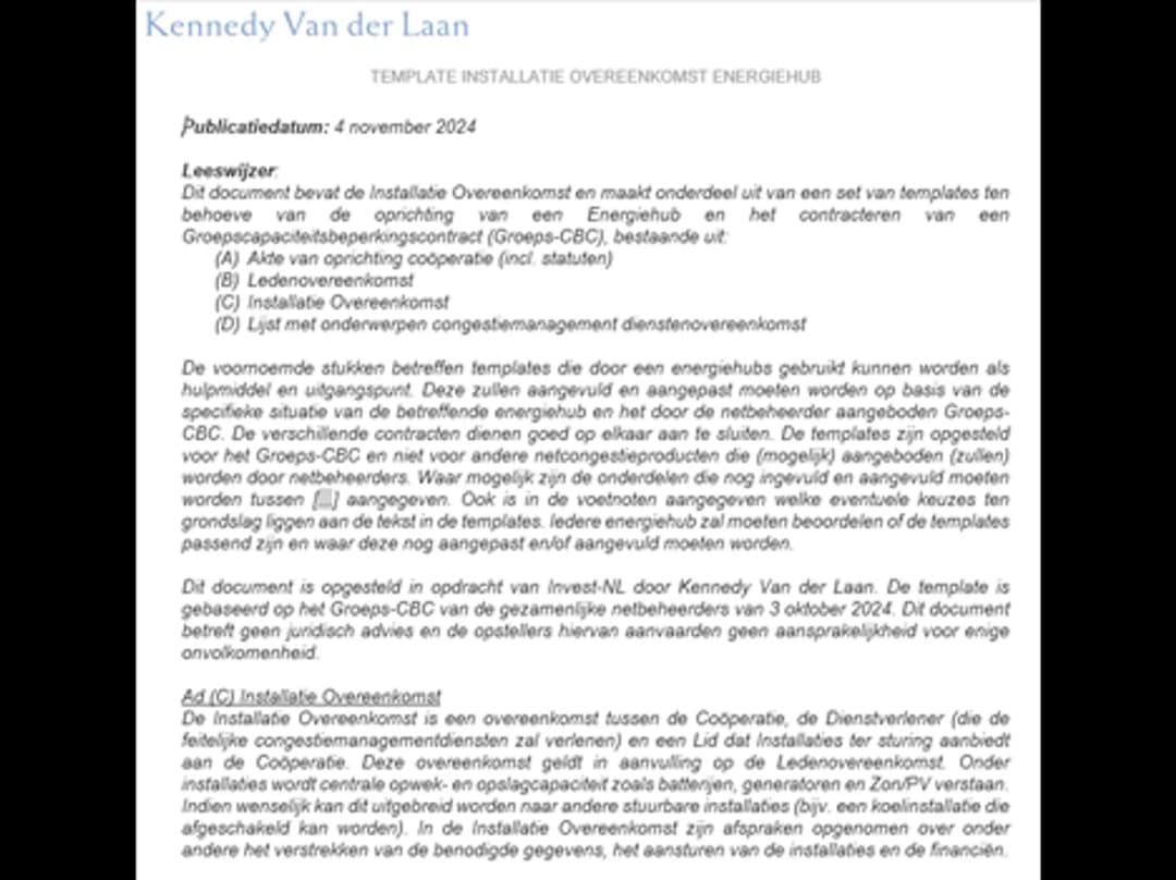 Juridische toolkit voor energiehubs met gCBC